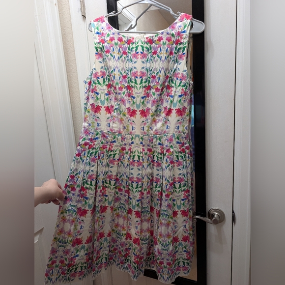 TALBOTS Floral Fit & Flare Work Dress Garden Party Size 12 - Picture 2 of 5